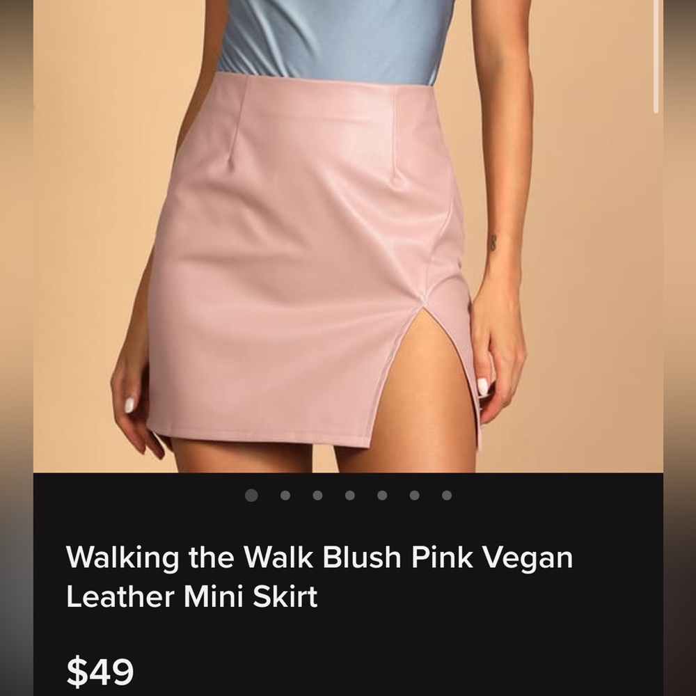 Lulus Blush Pink Vegan Leather Mini Skirt